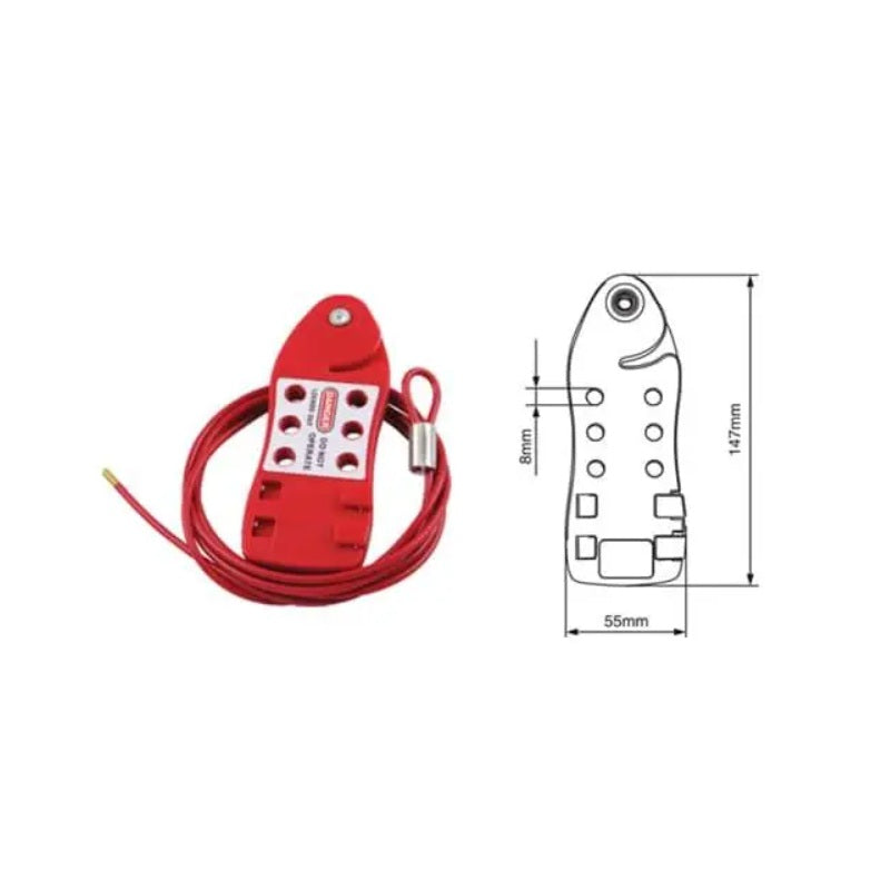 Verstelbare kabelvergrendeling - 2,0 m x 3,8 mm kabel