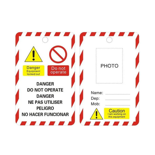 Photo Safety Warning Tag
