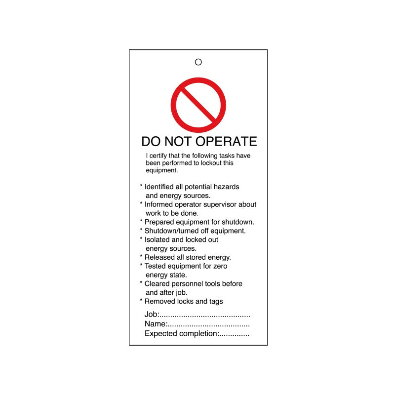 Warning Tags - English