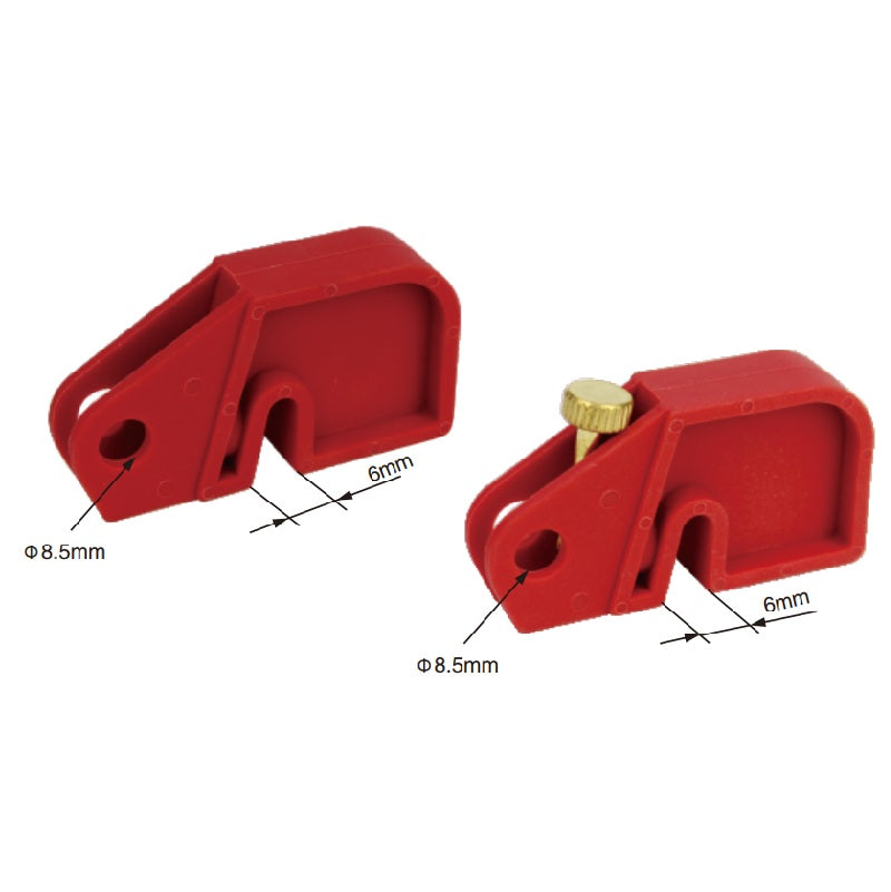 Vergrendeling voor stroomonderbrekers, maten 6/8/10,5 en 20,7 mm