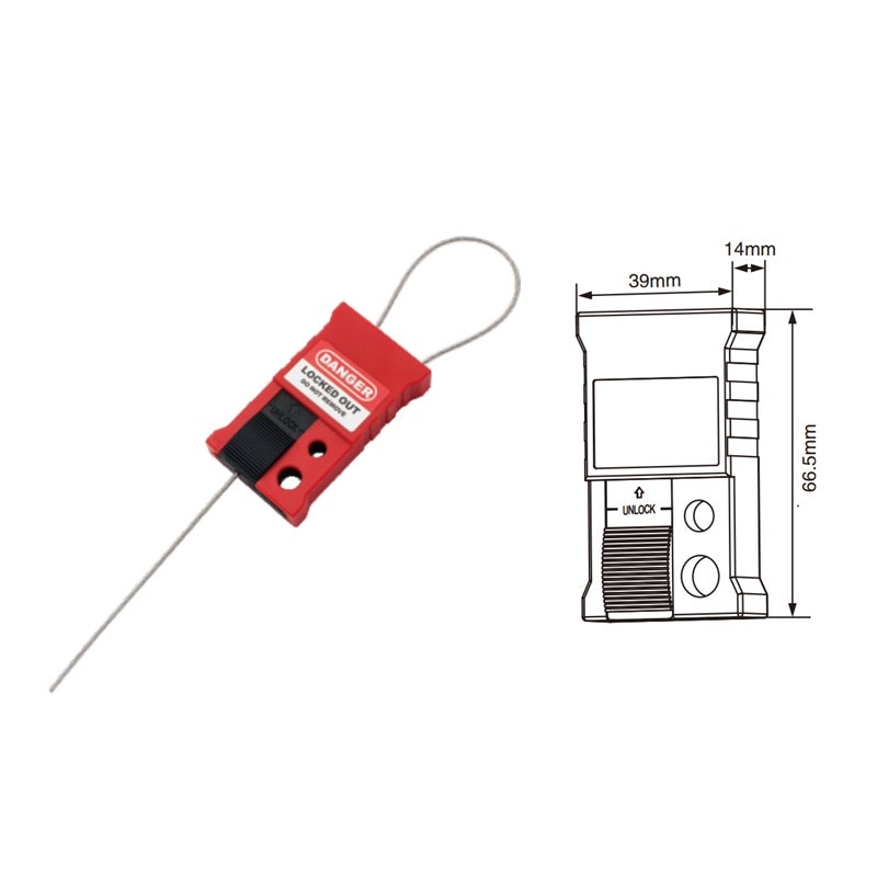 Mini kabelvergrendeling - 3,0 mtr x 1,5 mm kabel