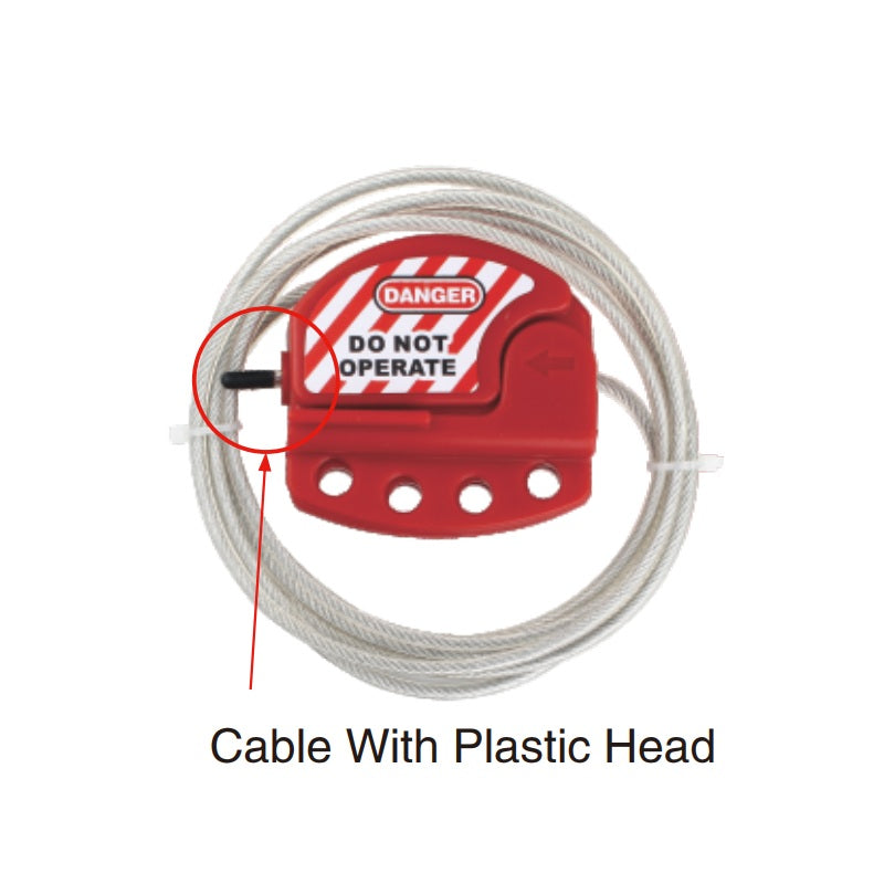 Verstelbare kabelvergrendeling - 2,0 mtr x 4,0 / 6,0 mm kabel