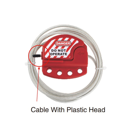 Verstelbare kabelvergrendeling - 2,0 mtr x 4,0 / 6,0 mm kabel