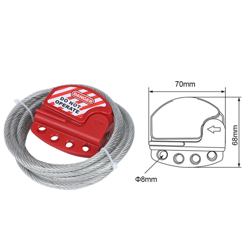 Verstelbare kabelvergrendeling - 2,0 mtr x 4,0 / 6,0 mm kabel